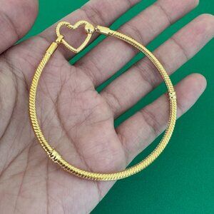 Pandora Moments Heart Closure Snake Chain Bracelet 7.9INCH